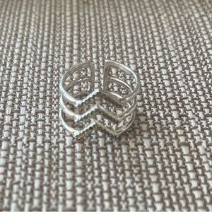 Stella & Dot Pave Chevron Silver Tone Ring - Women’s Rings